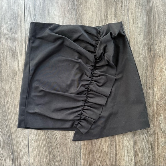 Zara Asymmetrical Ruffle Black Mini Skirt XS - Picture 1 of 6